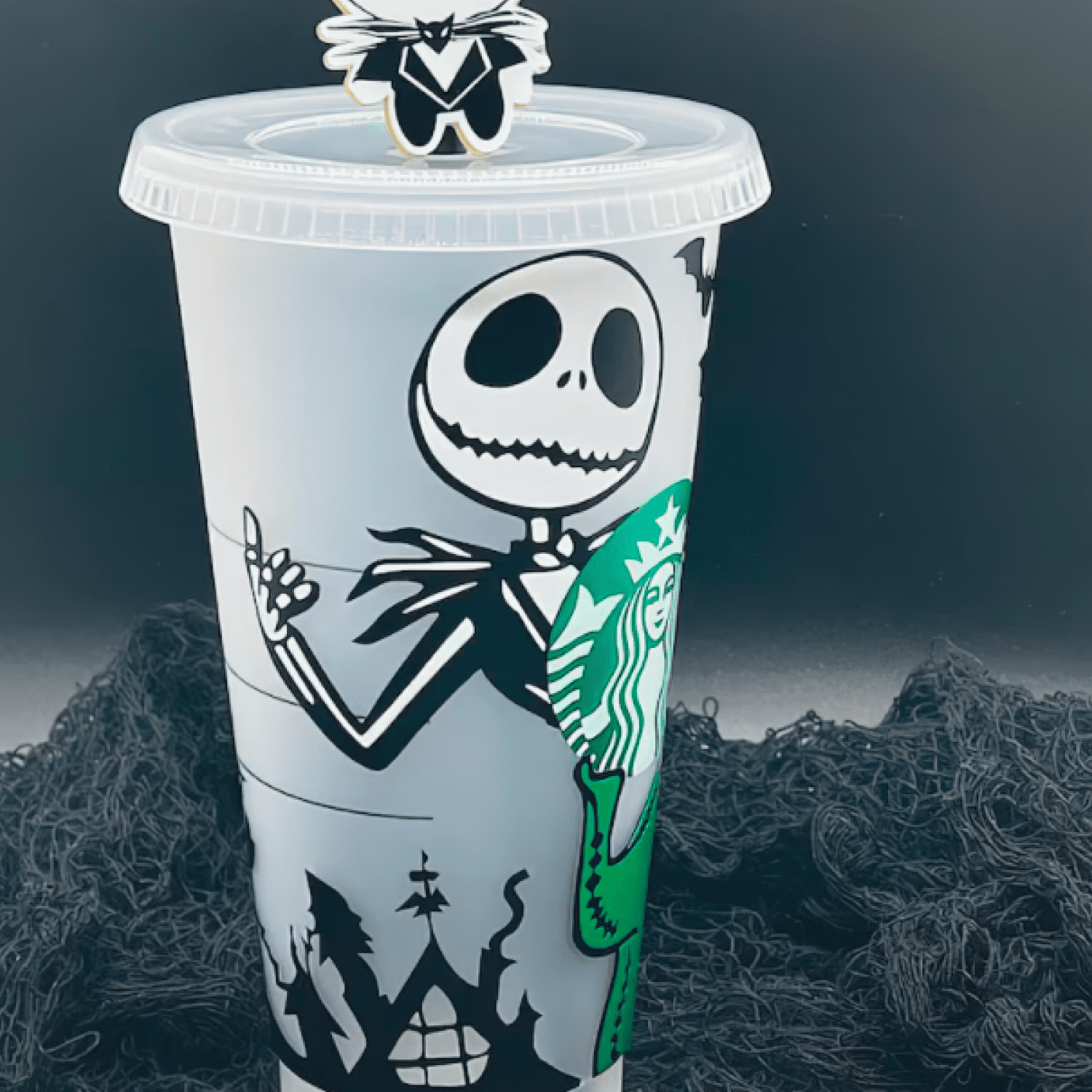 Jack And Oogie Boogie's Starbucks Cold Cup SVG cover.