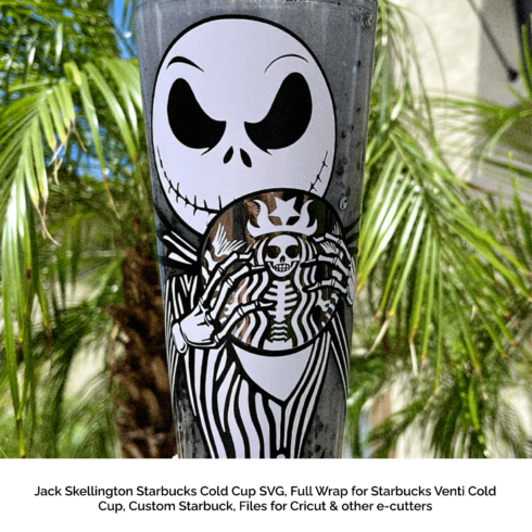 Jack Skellington Starbucks Cold Cup SVG.
