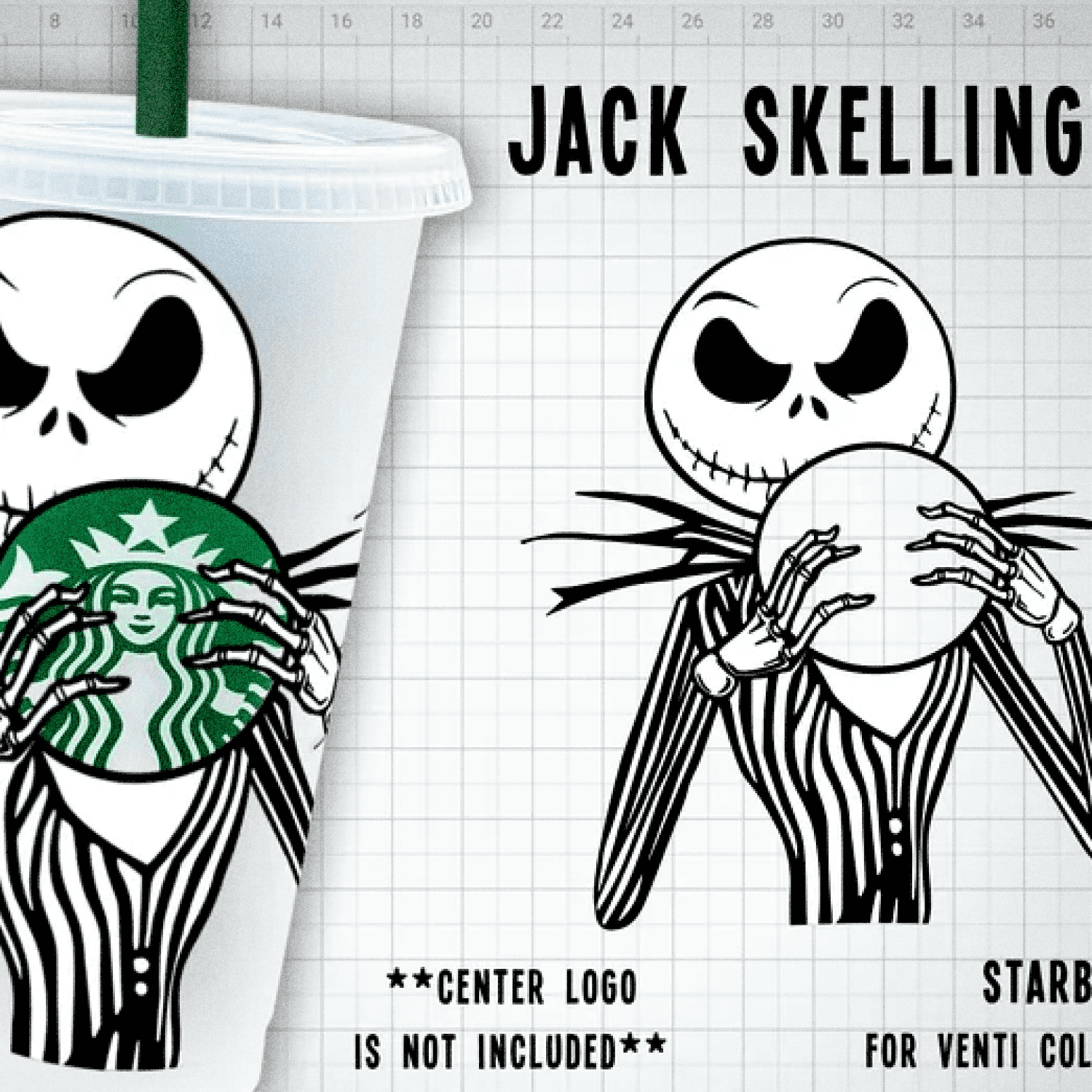Jack Skellington Starbucks Cold Cup SVG cover.