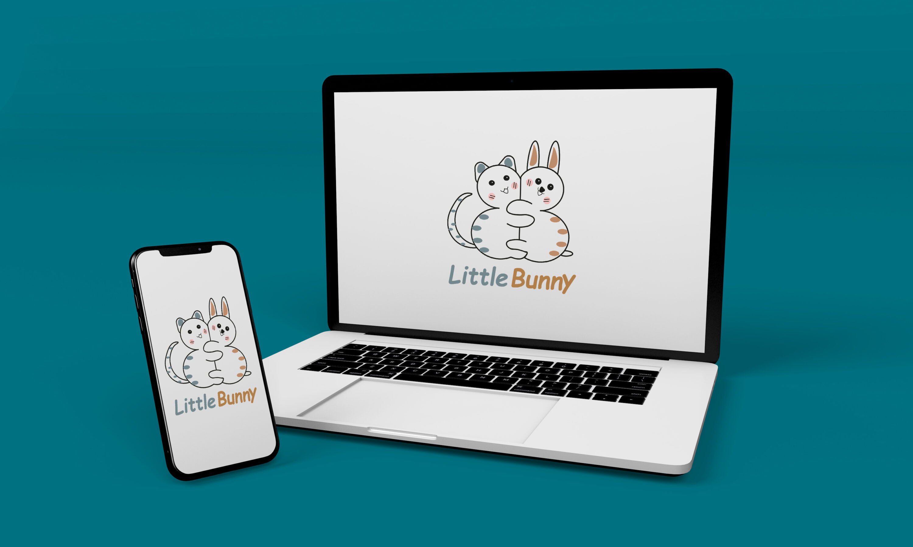 laptop and mobile little bunny logo.