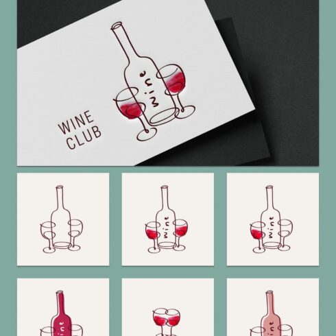 Template logo design for wine club or wine shop.