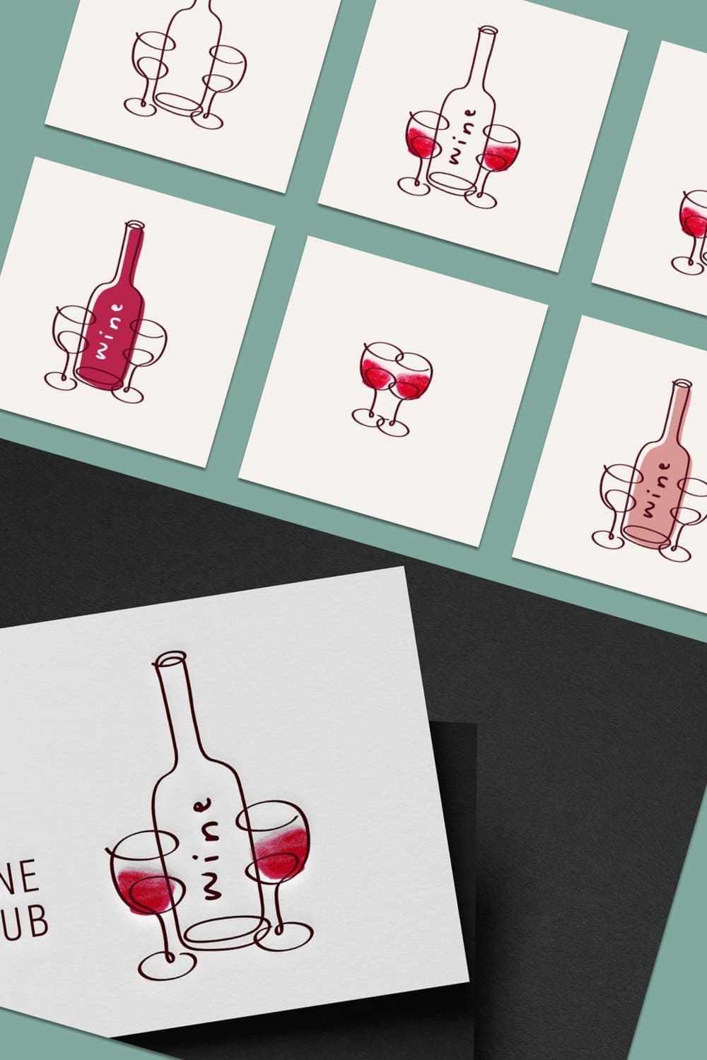 Template logo design for wine club or wine shop.