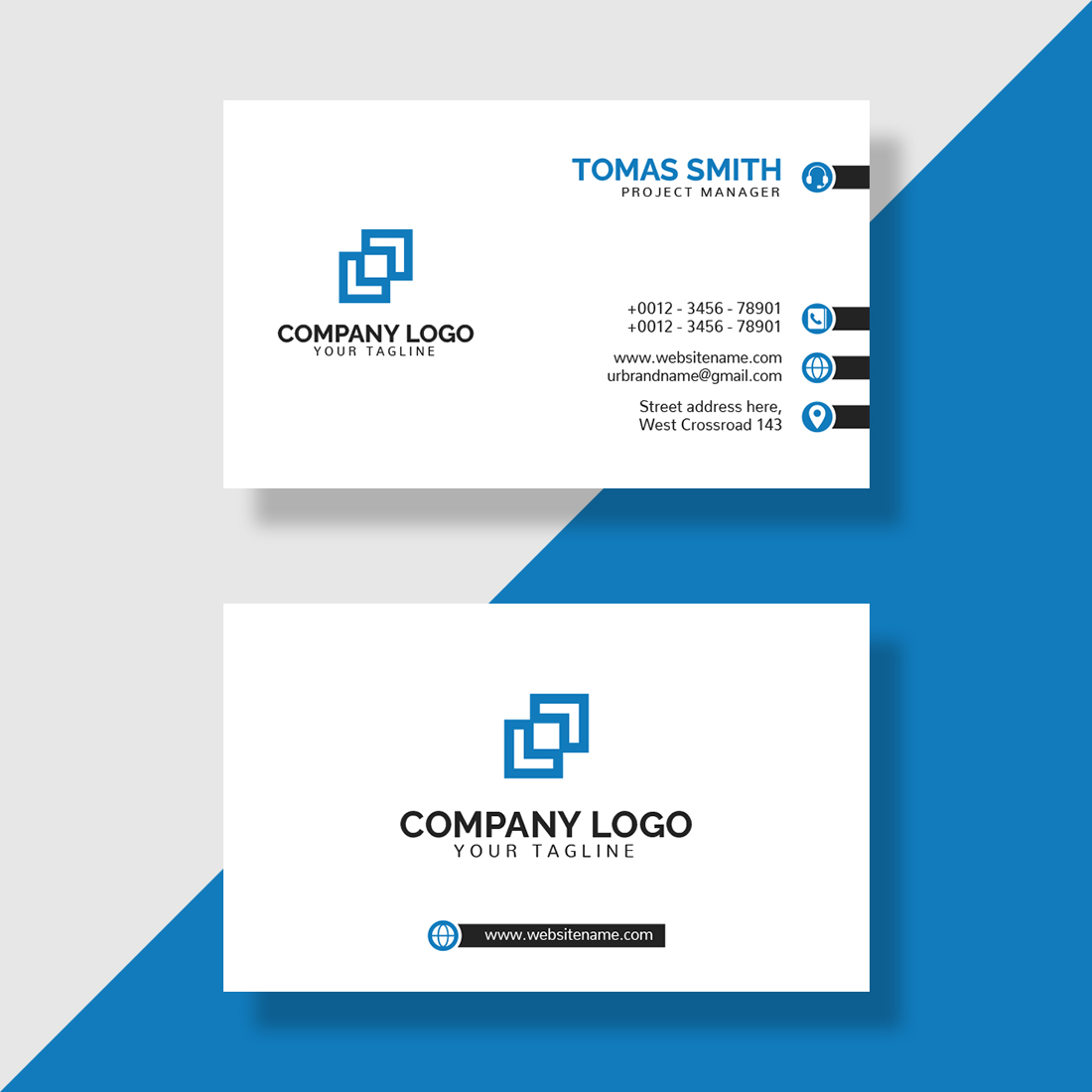 luxury corporate editable business card design template 2