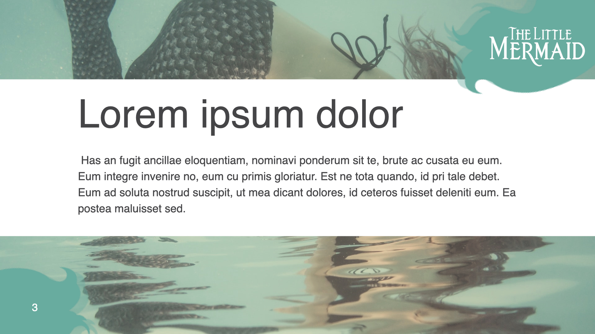 Nice mermaid slide with translucent background and text block.