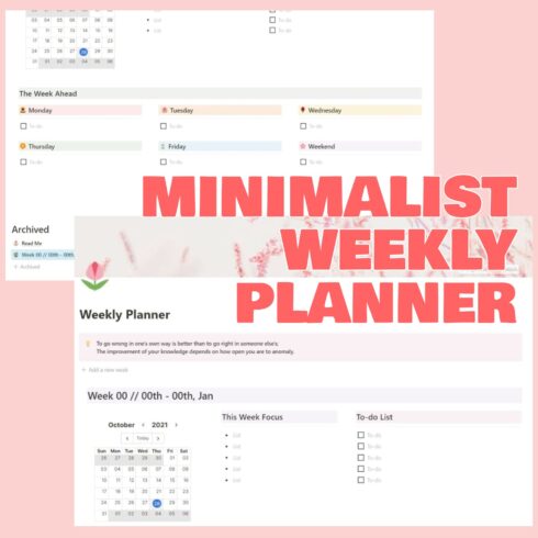 Minimalist Weekly Planner.