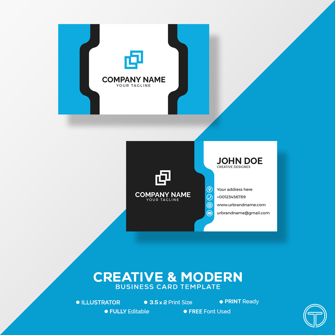 modern business card design template vector image 1 1
