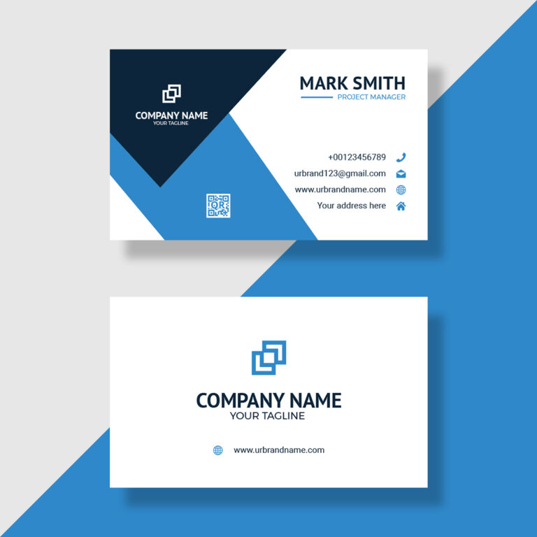 Navy Blue Editable Visiting Card Template Design - MasterBundles