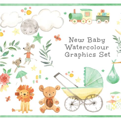 It covers the main themes associated with a new baby, in gender neutral colours.