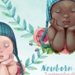 Watercolor Accessories Newborns Drawing Pink Baby Stock Illustration  1773824864