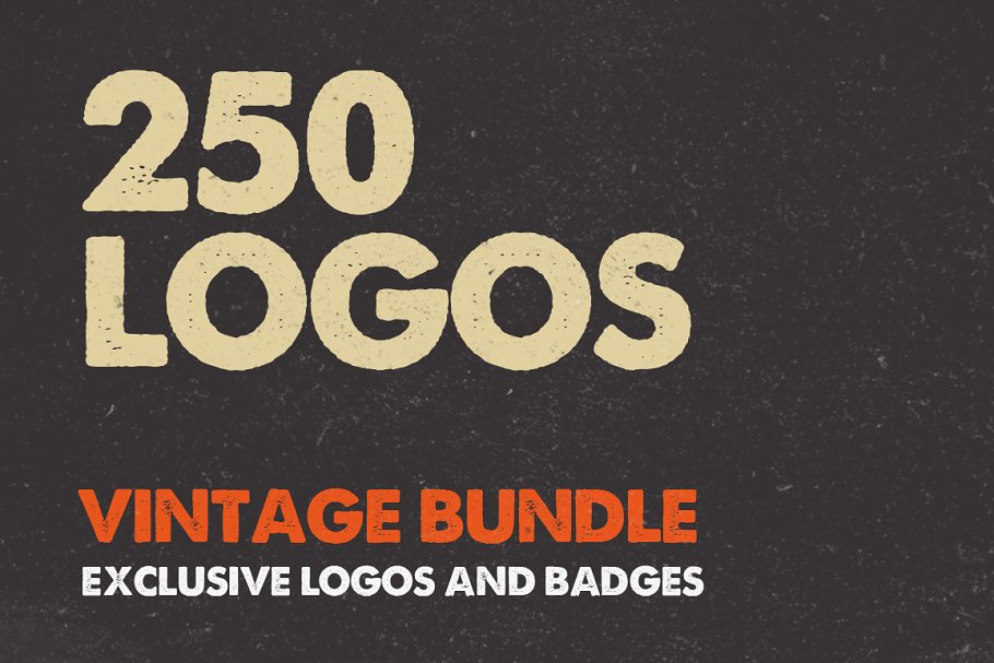 The main image preview of 250 Vintage Logos Labels and Badges.