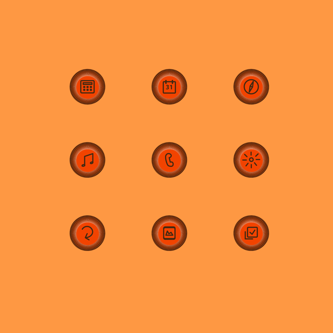 Free orange app icons cover image.