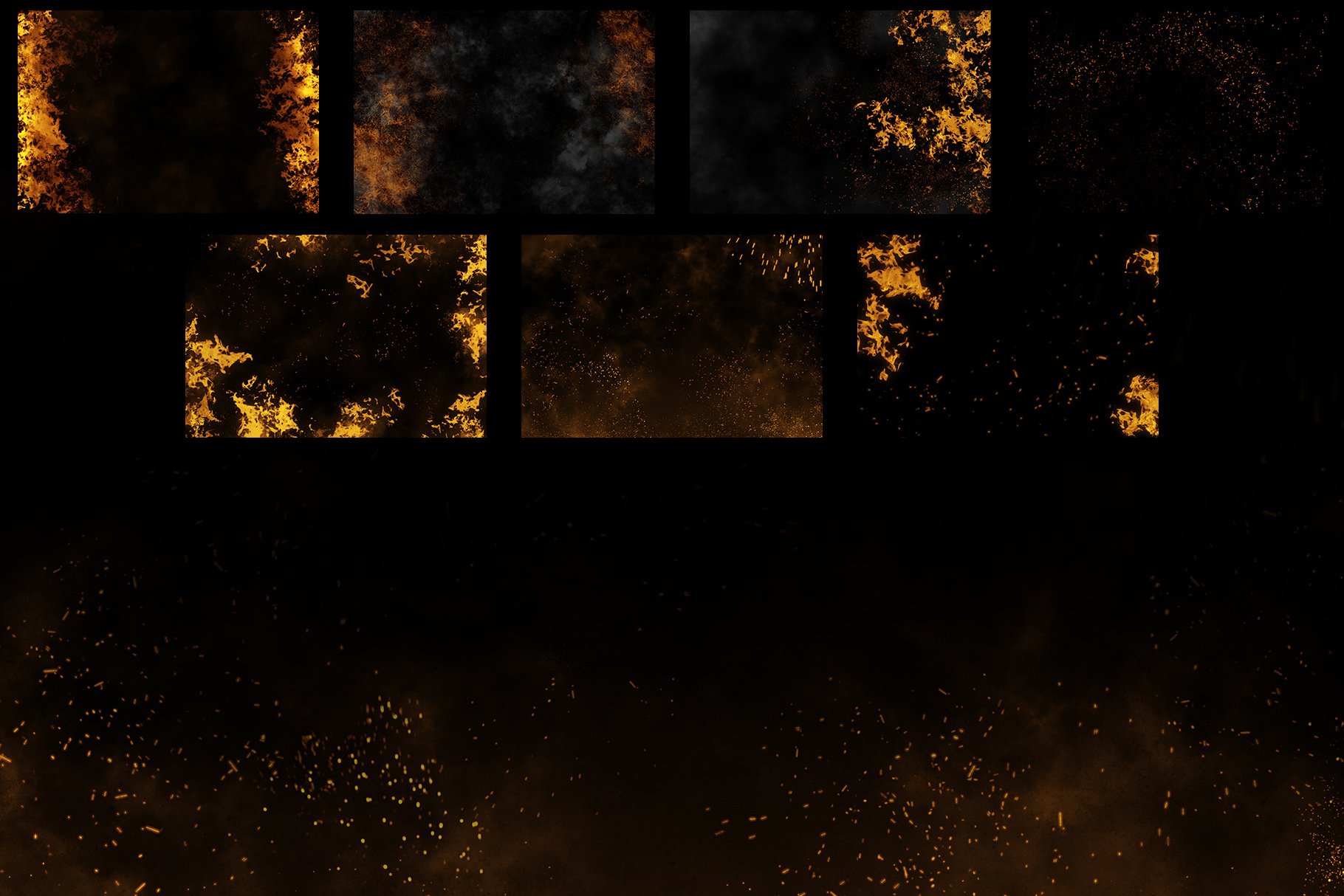 Dark backgrounds with fire.