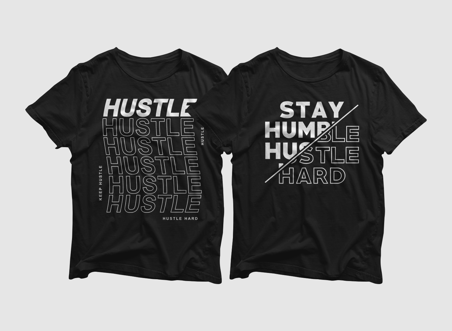 20 Hustle T-Shirt Bundle 100% Vector - Lettering Typography