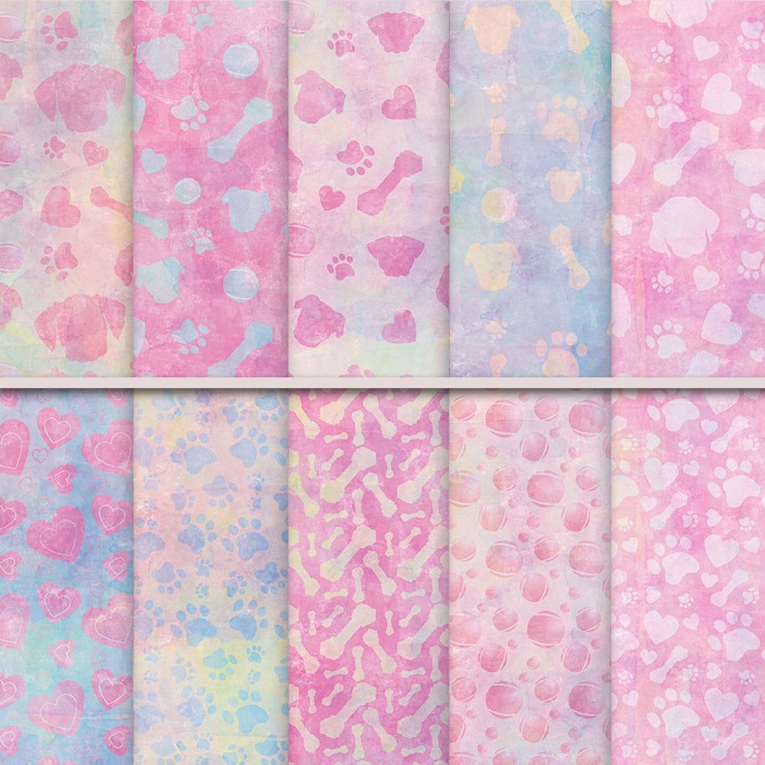 Pastel Watercolor Dog Patterns cover.