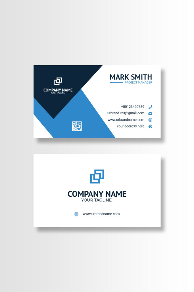 Navy Blue Editable Visiting Card Template Design - MasterBundles