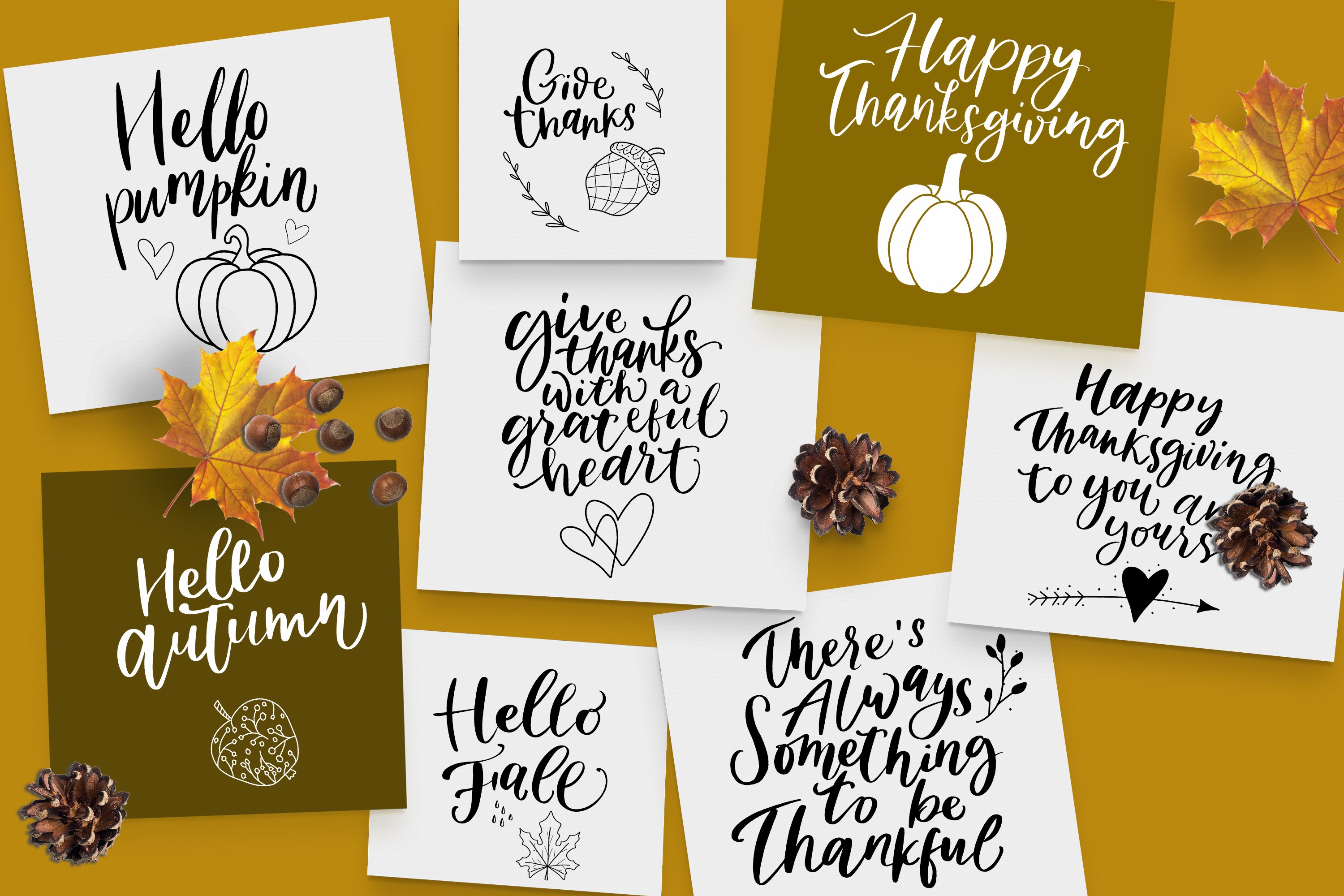 Autumn Lettering and Illustrations.