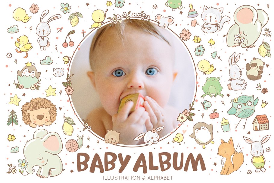 The main image preview of Baby Album illustration.