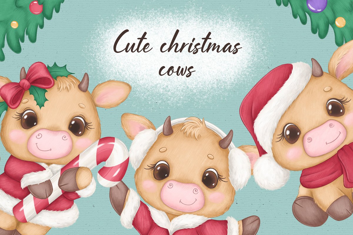Cute Christmas Cows Collection cover.