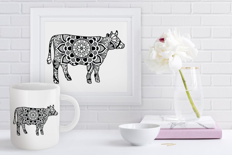 Cute floral cow for your design.