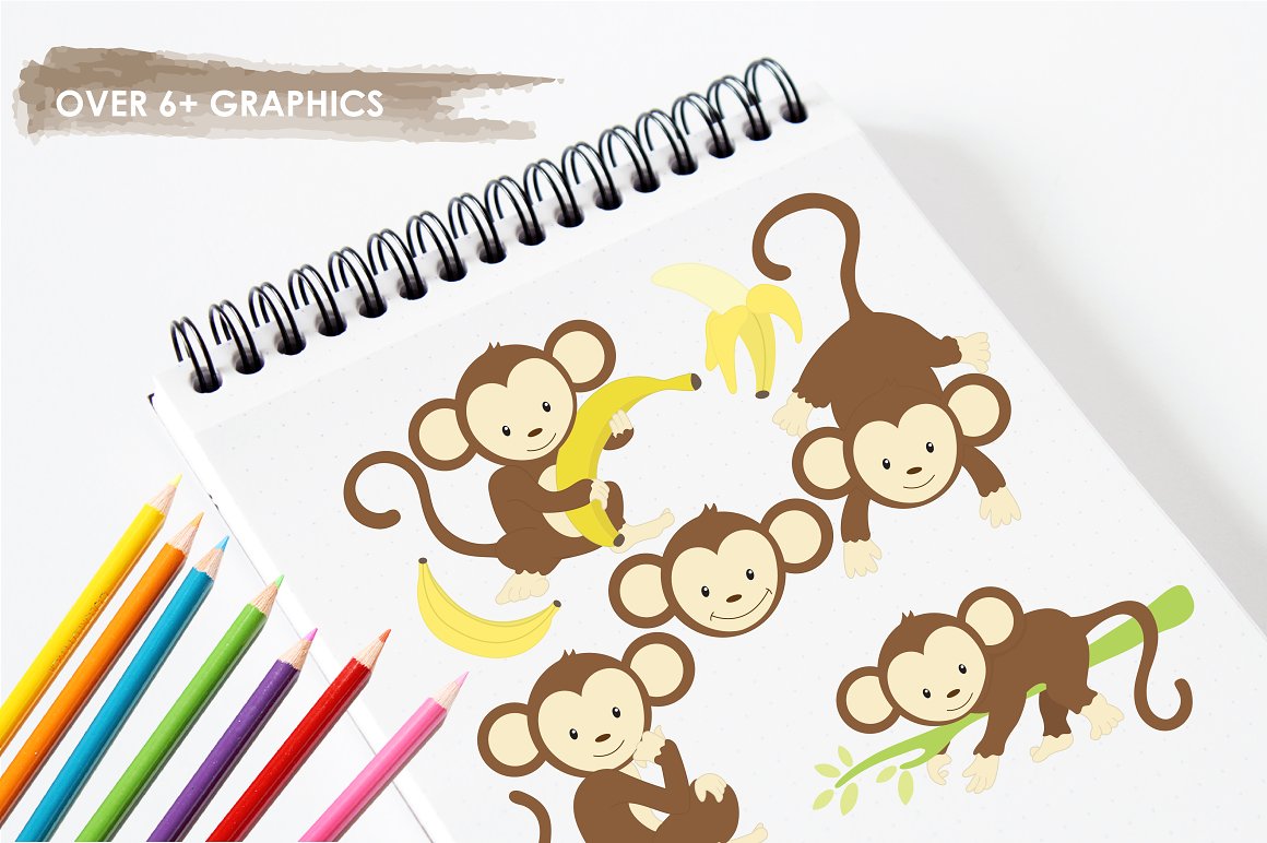 Monkeys Illustration Pack.