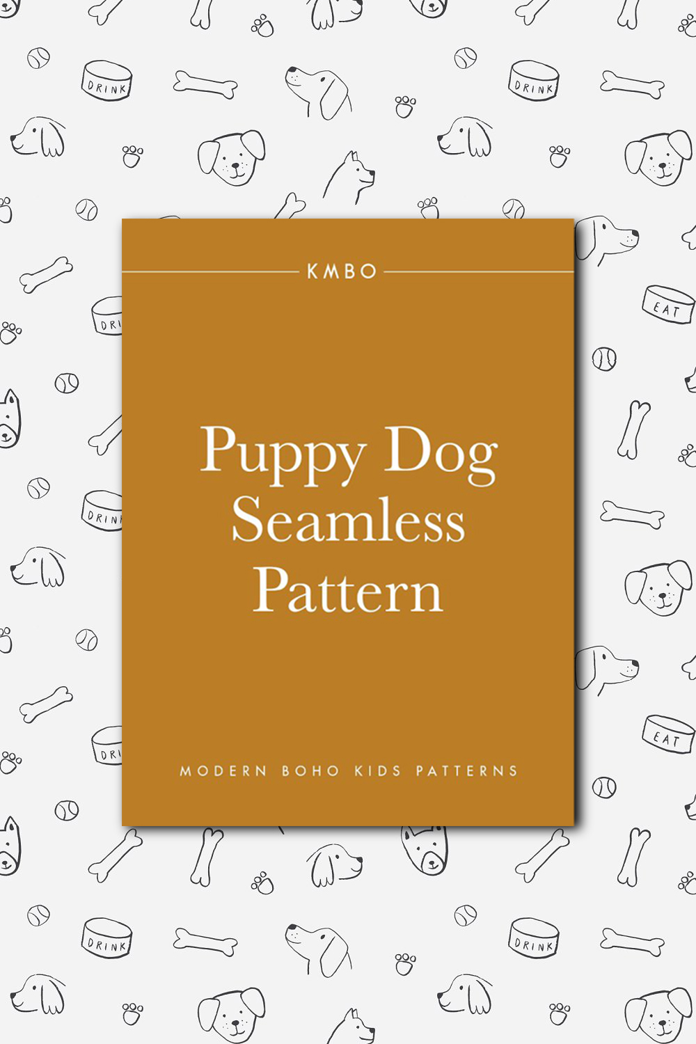 Puppy Dog Seamless Pattern.