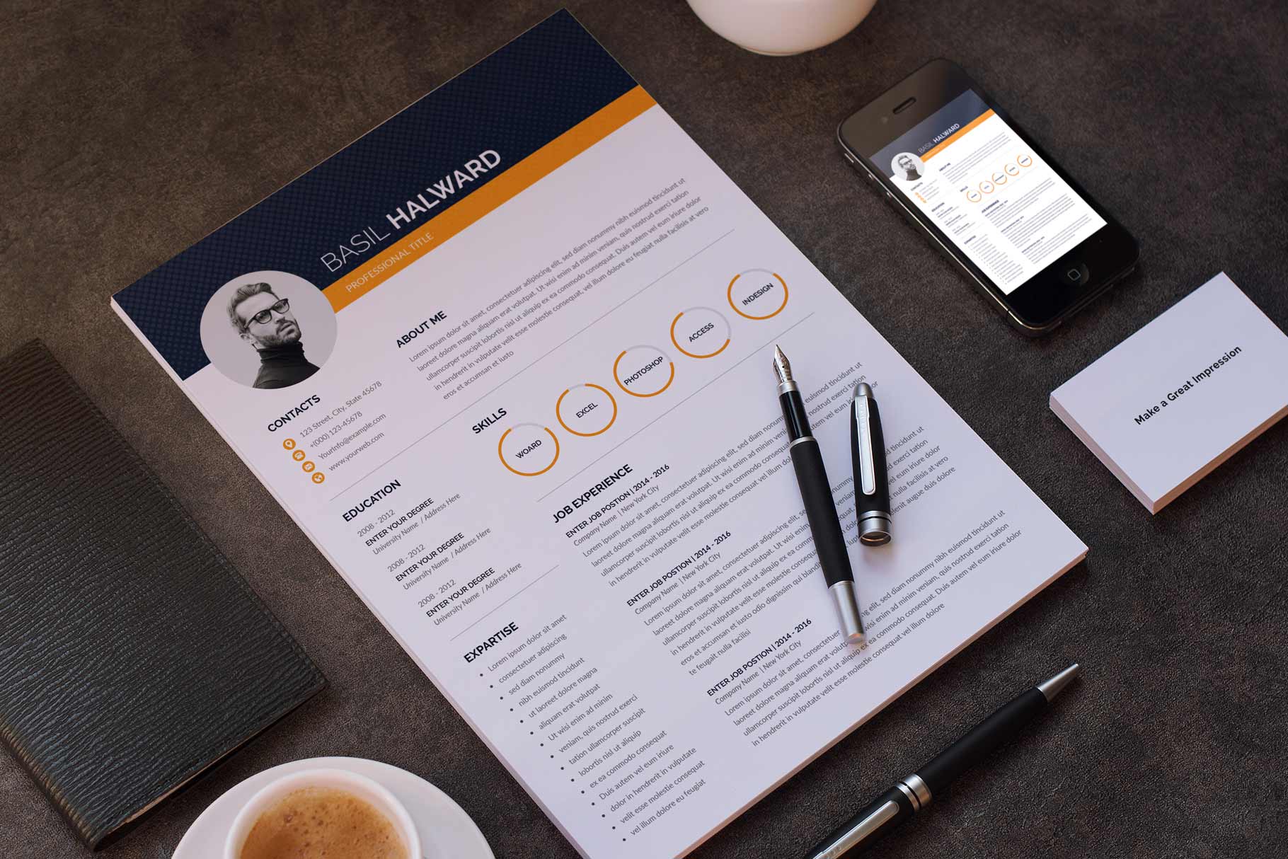 Blank Resume / CV Template preview.