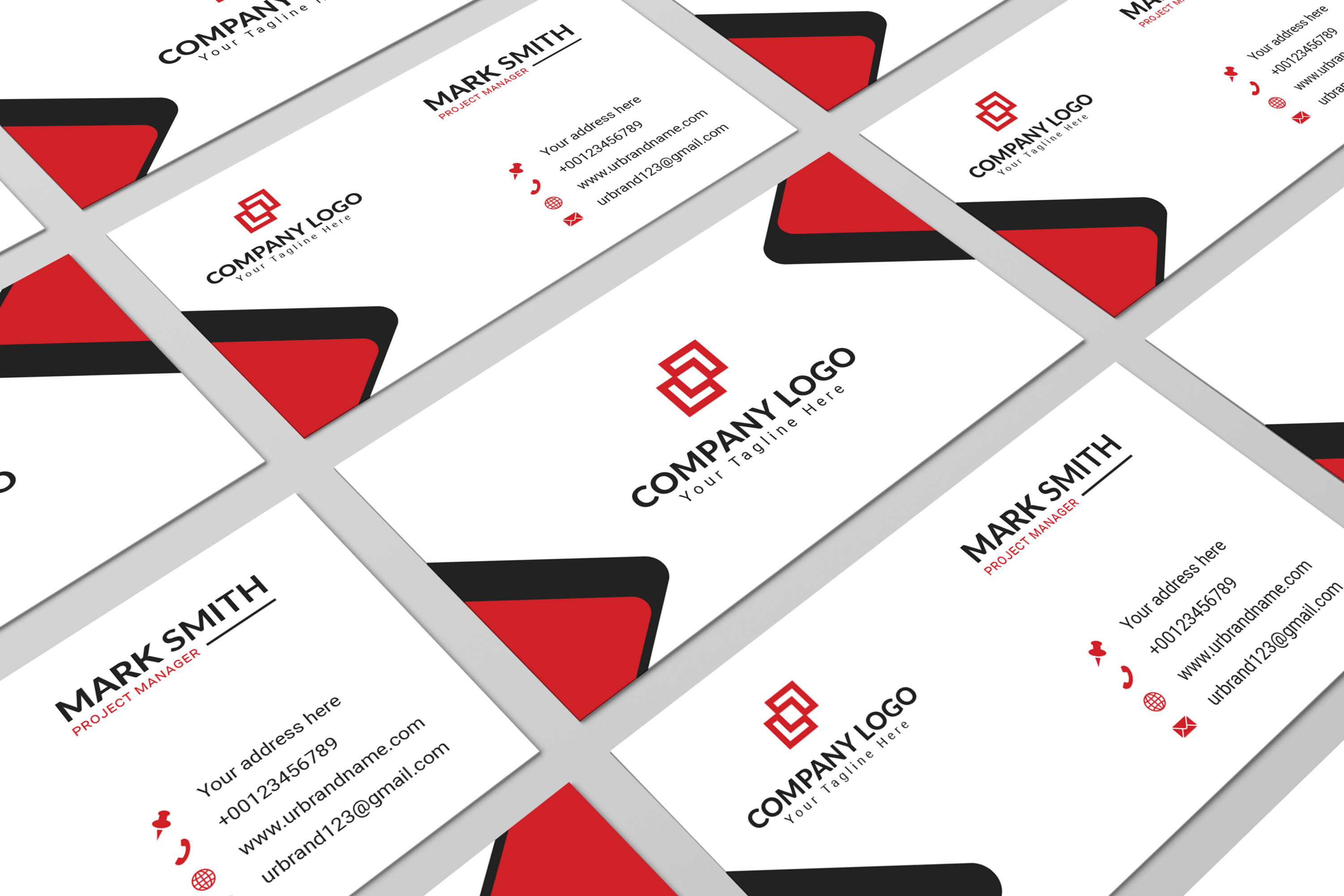 red and black visiting card design template 3