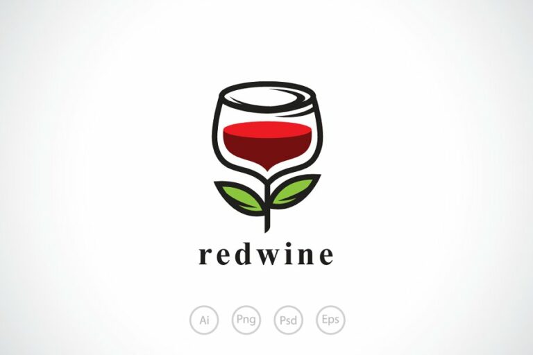 Red Rose Wine Logo Template MasterBundles