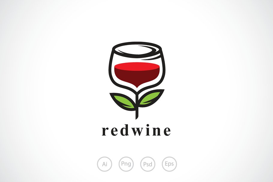 The main image preview of Red Rose Wine Logo Template.
