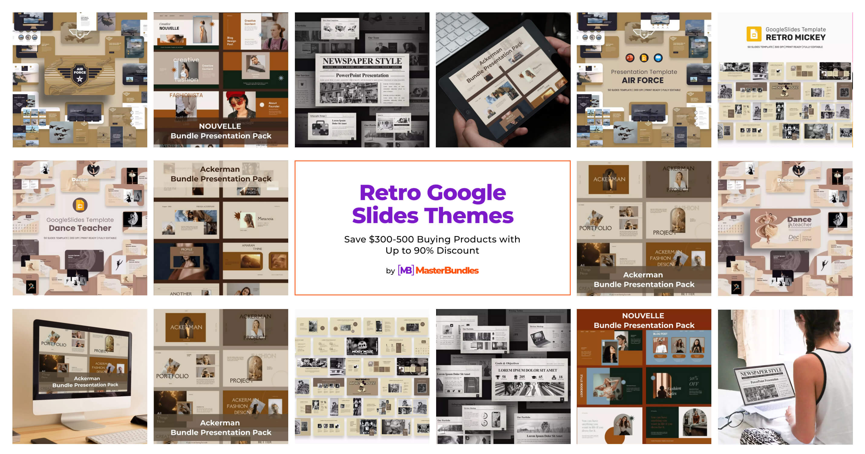 Modelos grátis Retrô para Google Slides e PowerPoint