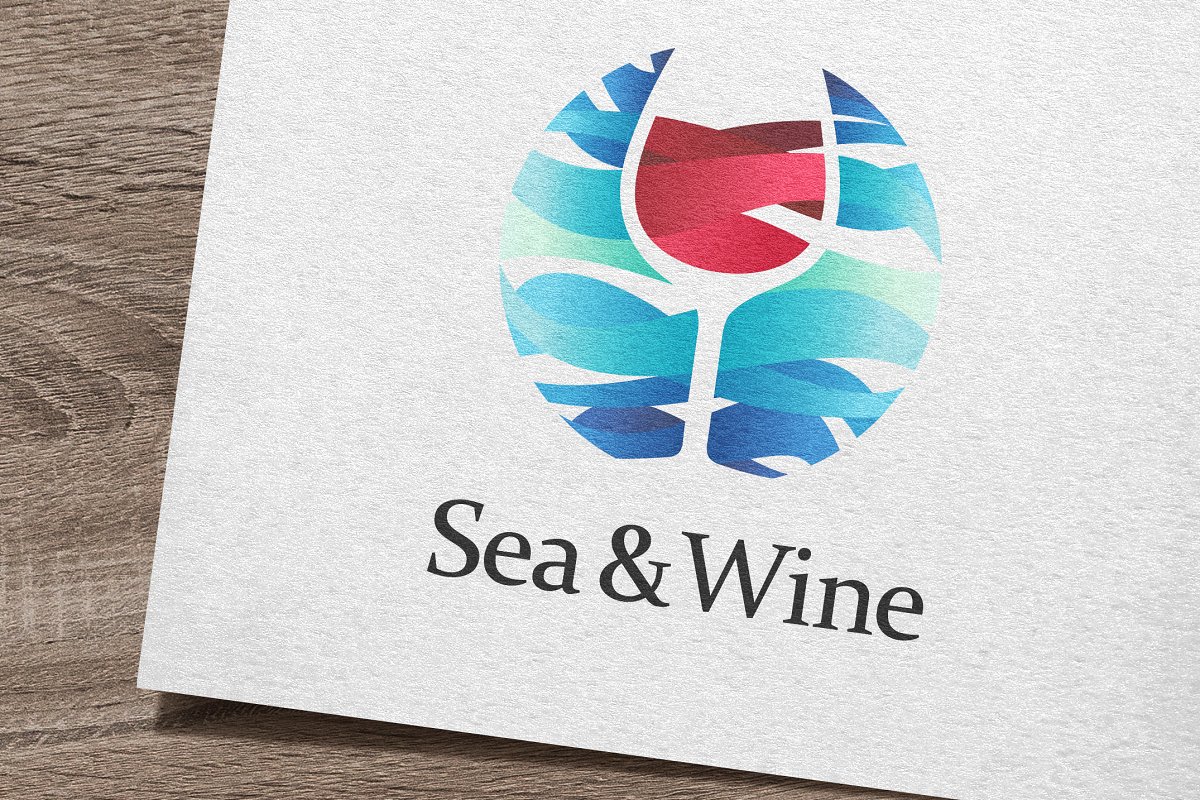 The main image preview of Sea and Wine Logo.