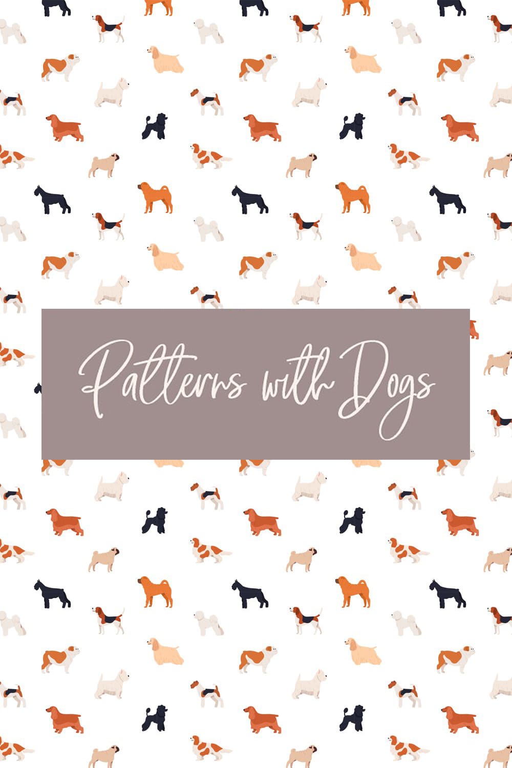 Seamless Patterns with Dogs.