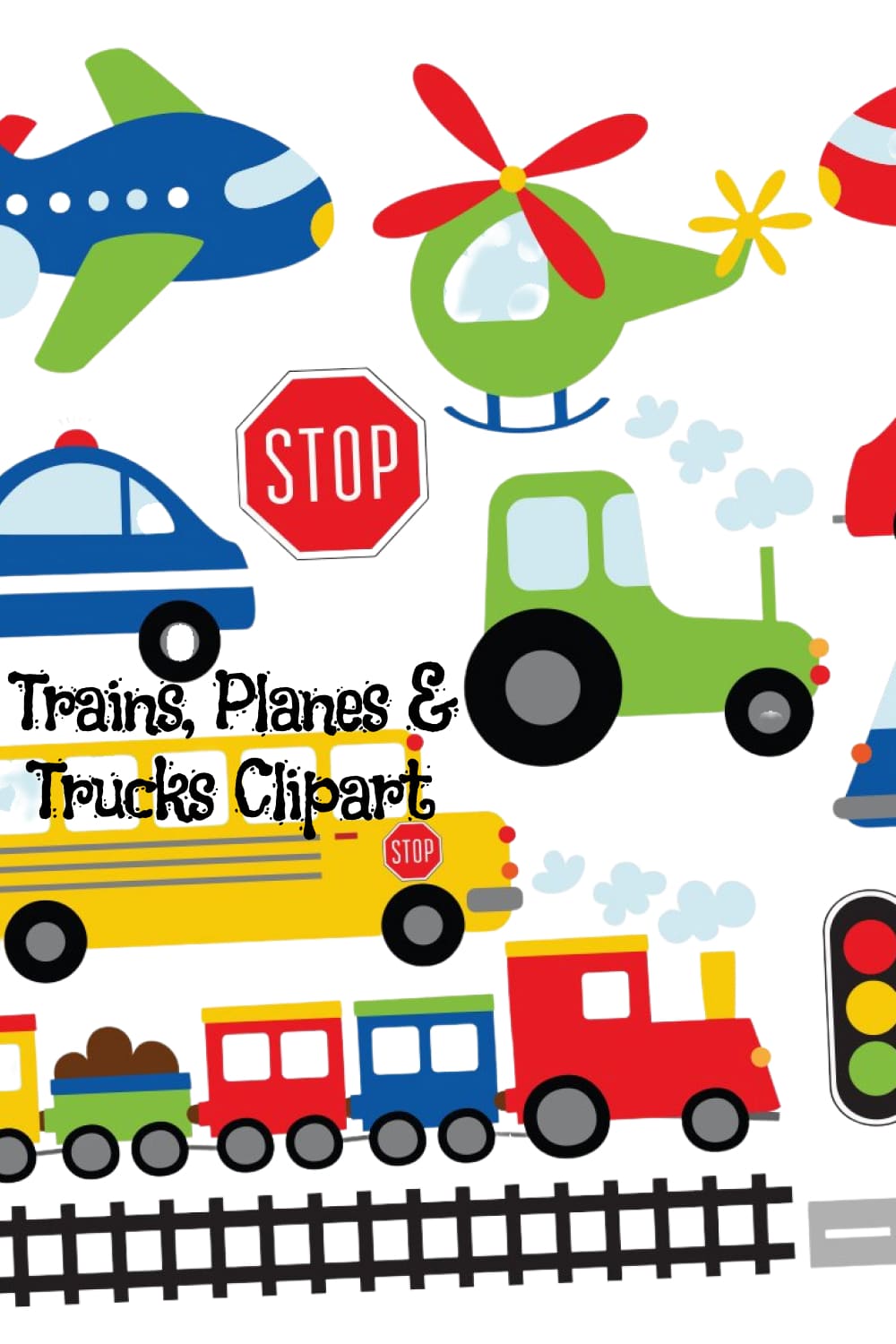 trains planes trucks clipart 04