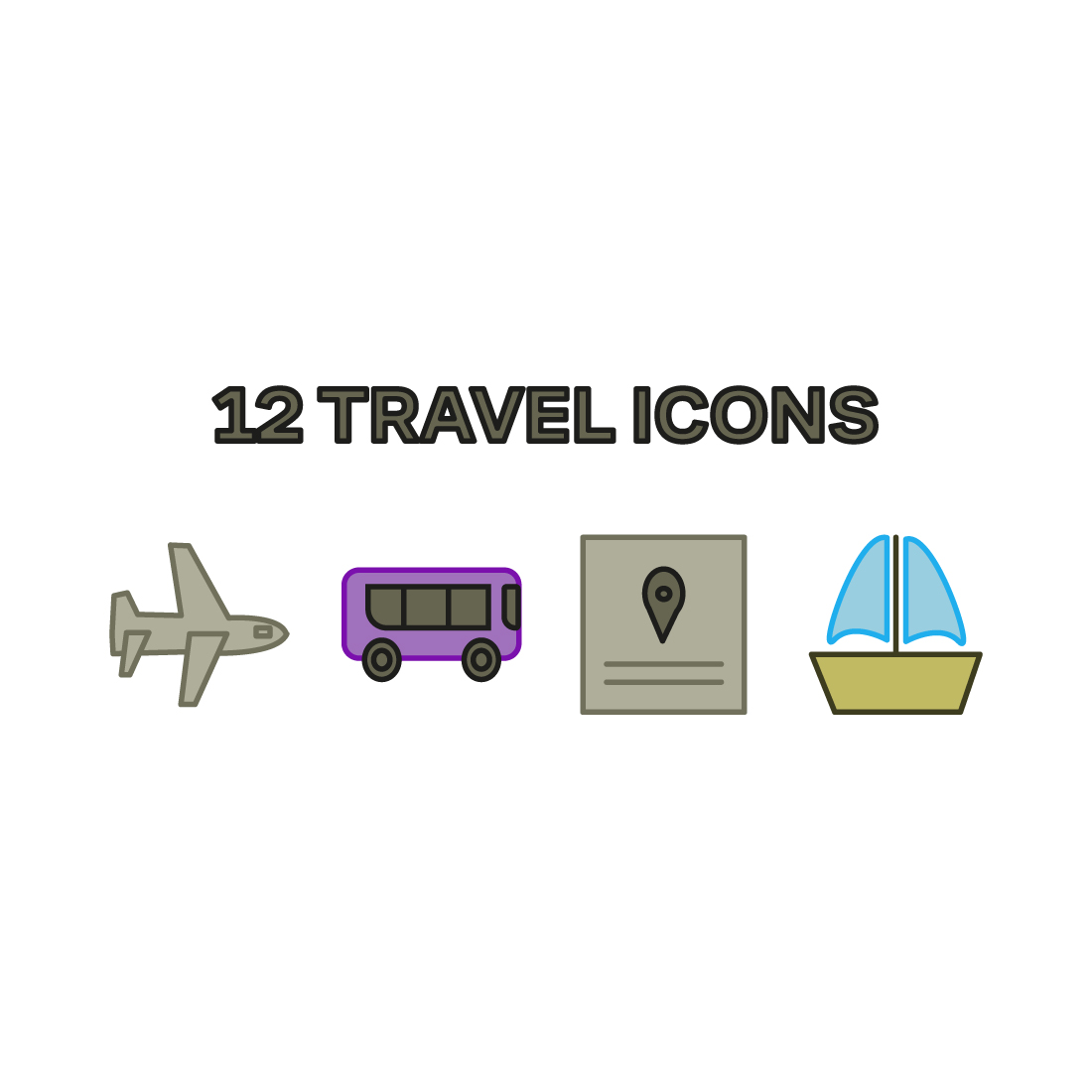 Free travel icons main cover.