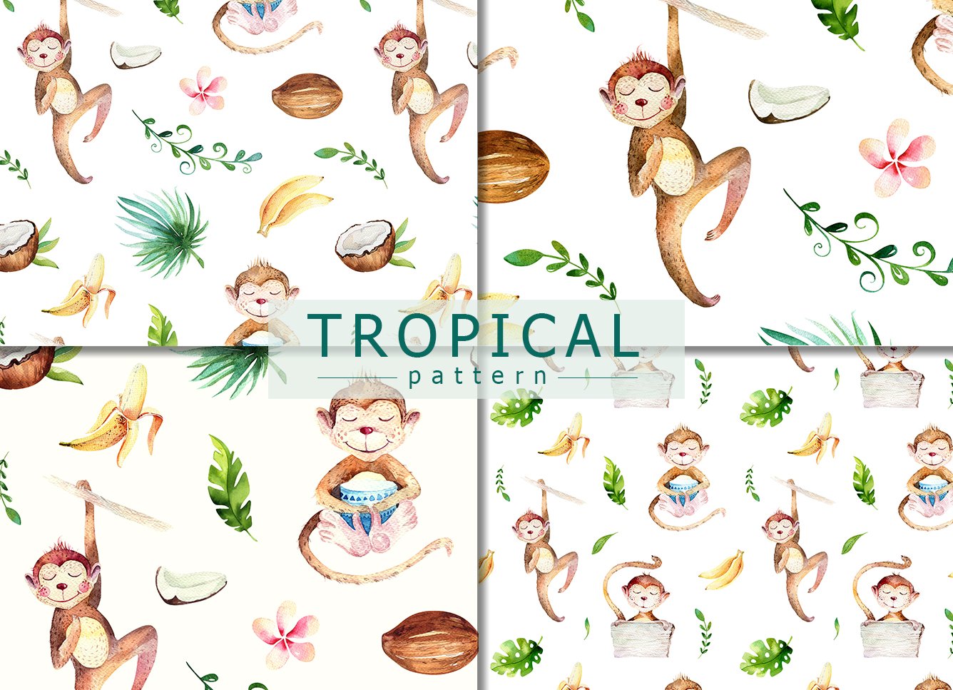 Tropical Party II. Monkey Collection.