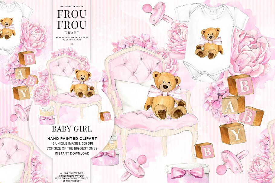 The main image preview of Baby Girl Pink Pregnancy Clipart.