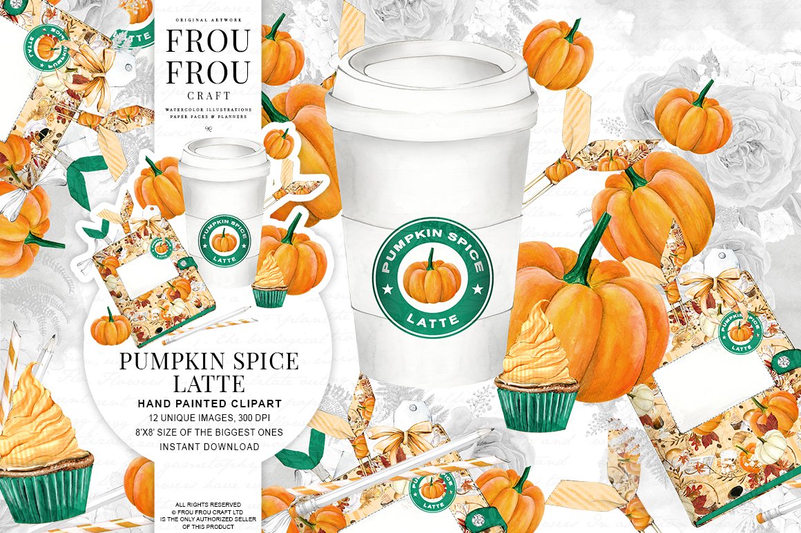 Pumpkin Spice Latte Clipart.