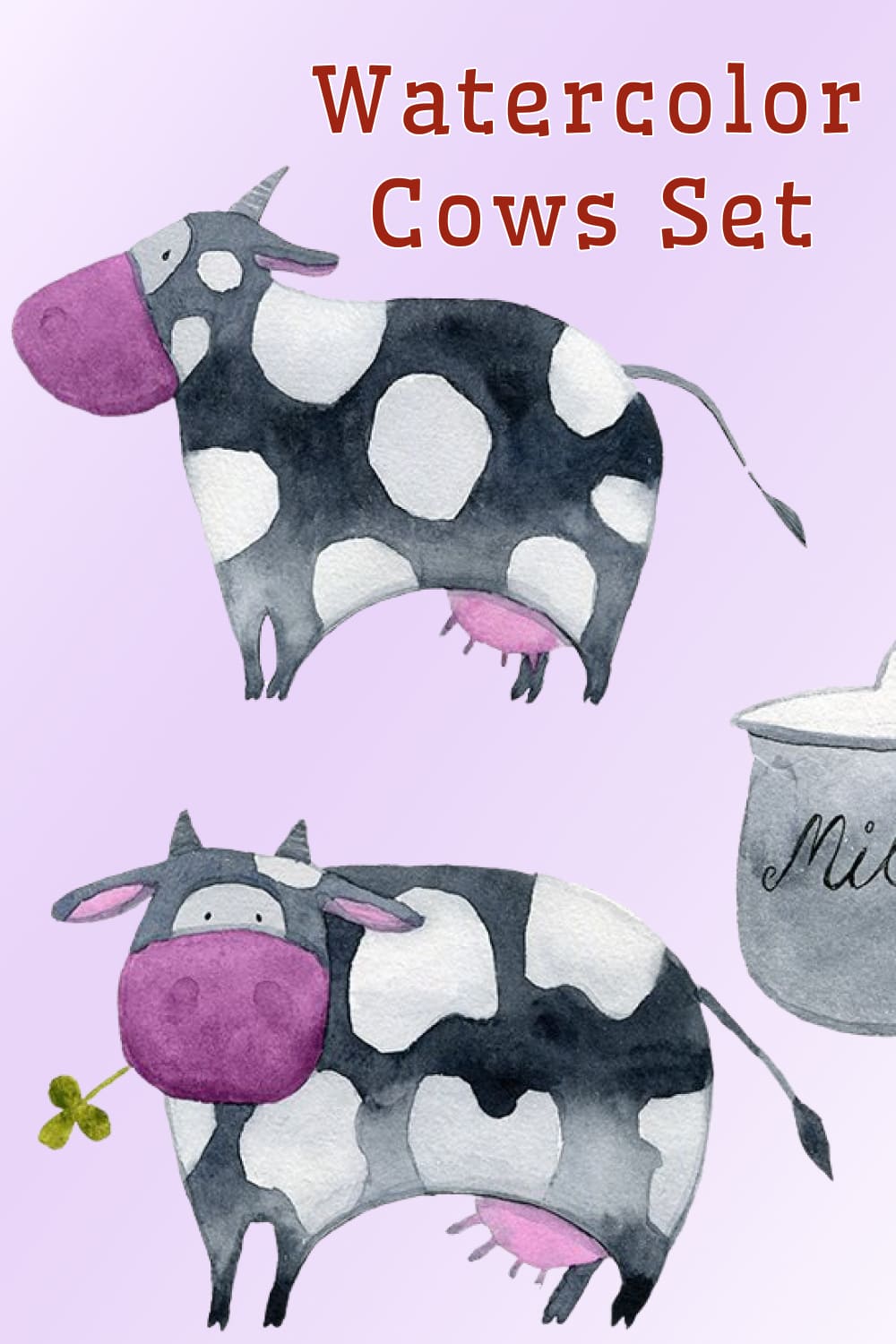 watercolor cows set 04