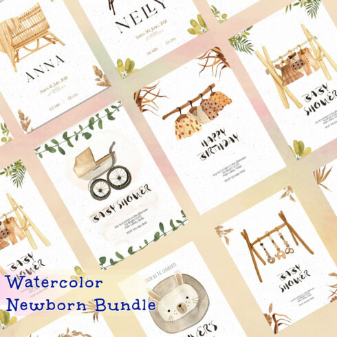 This Watercolor Collection includes a lot of graphics for your creative projects.