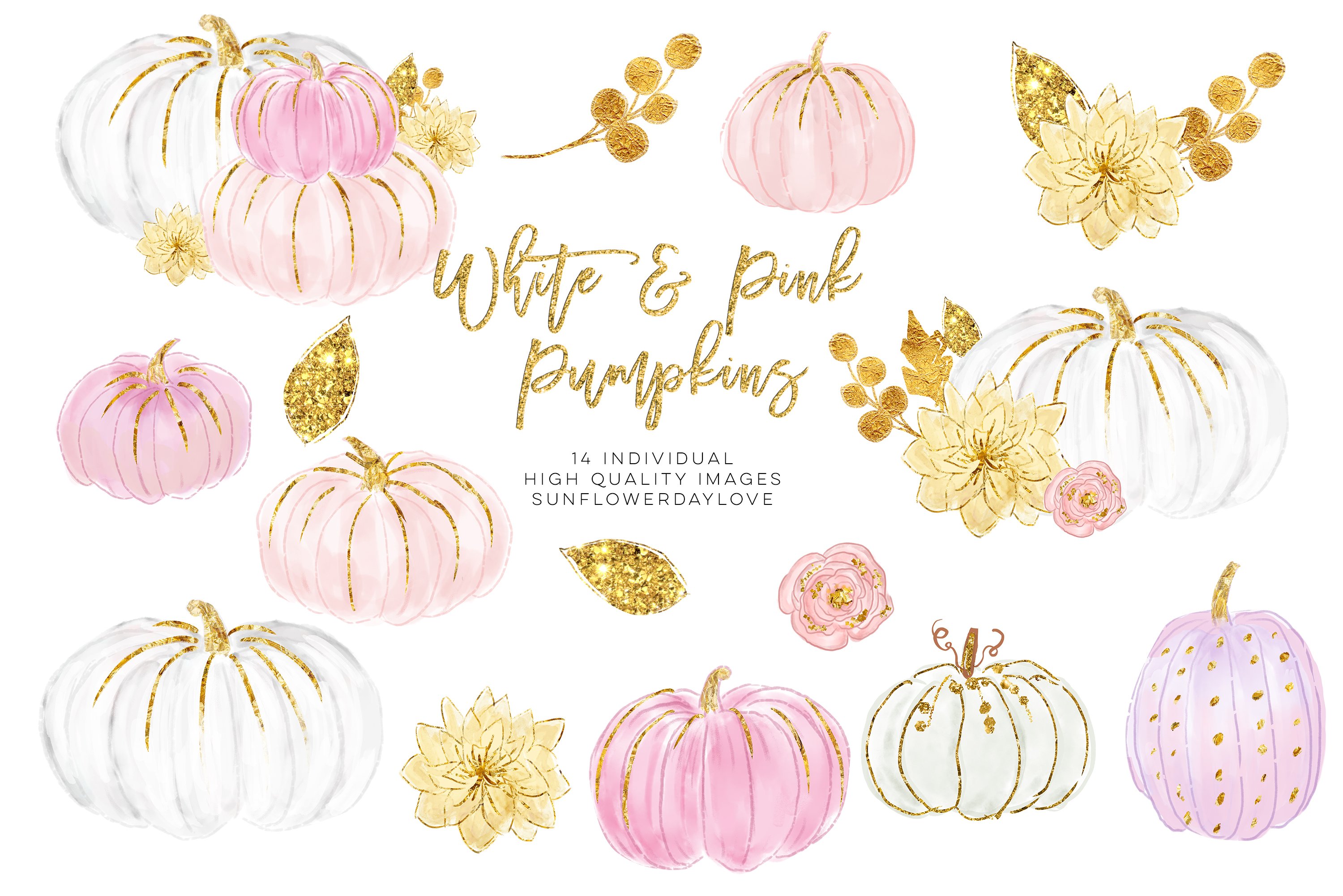 White and Pink Pumpkins.