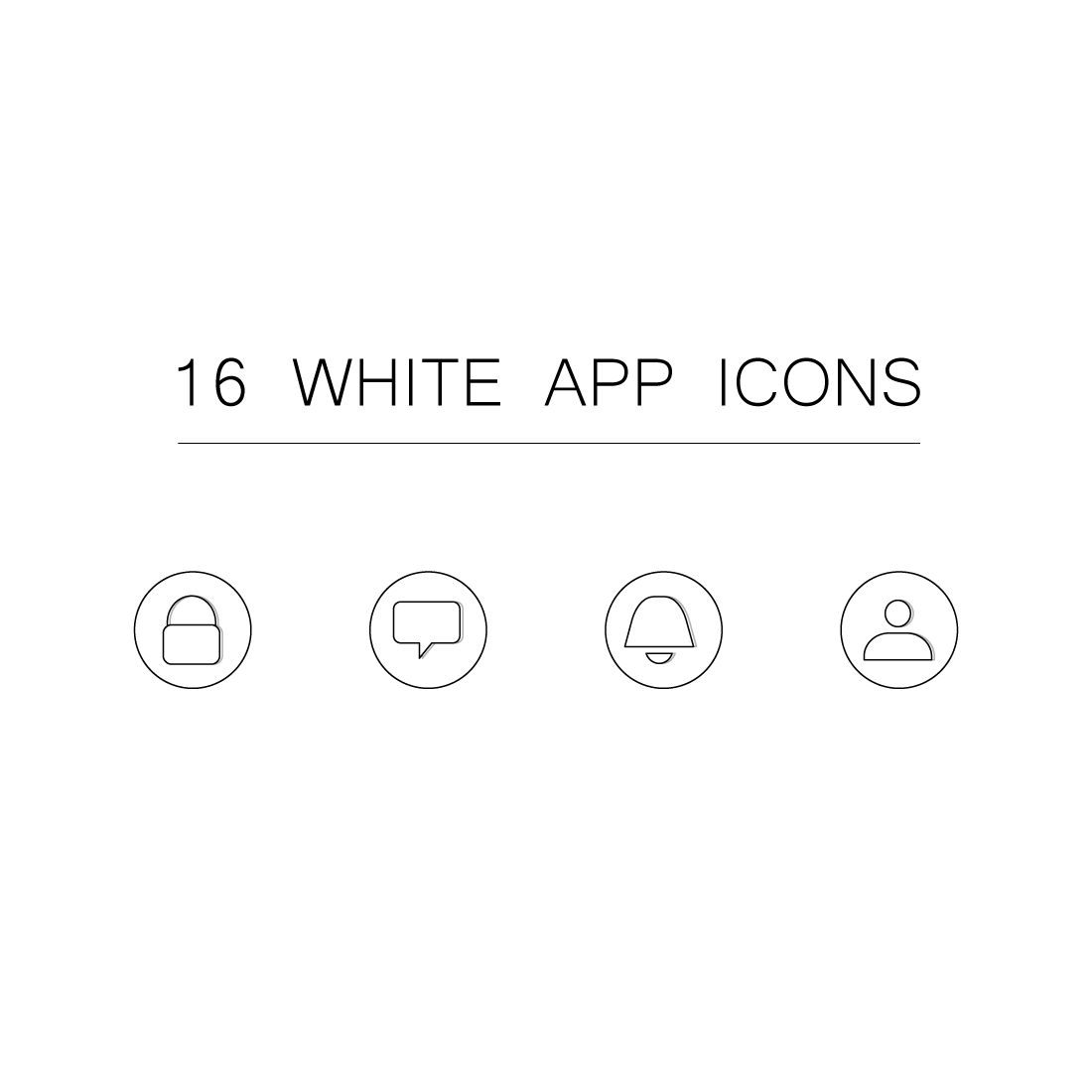 Free white app icons main cover.