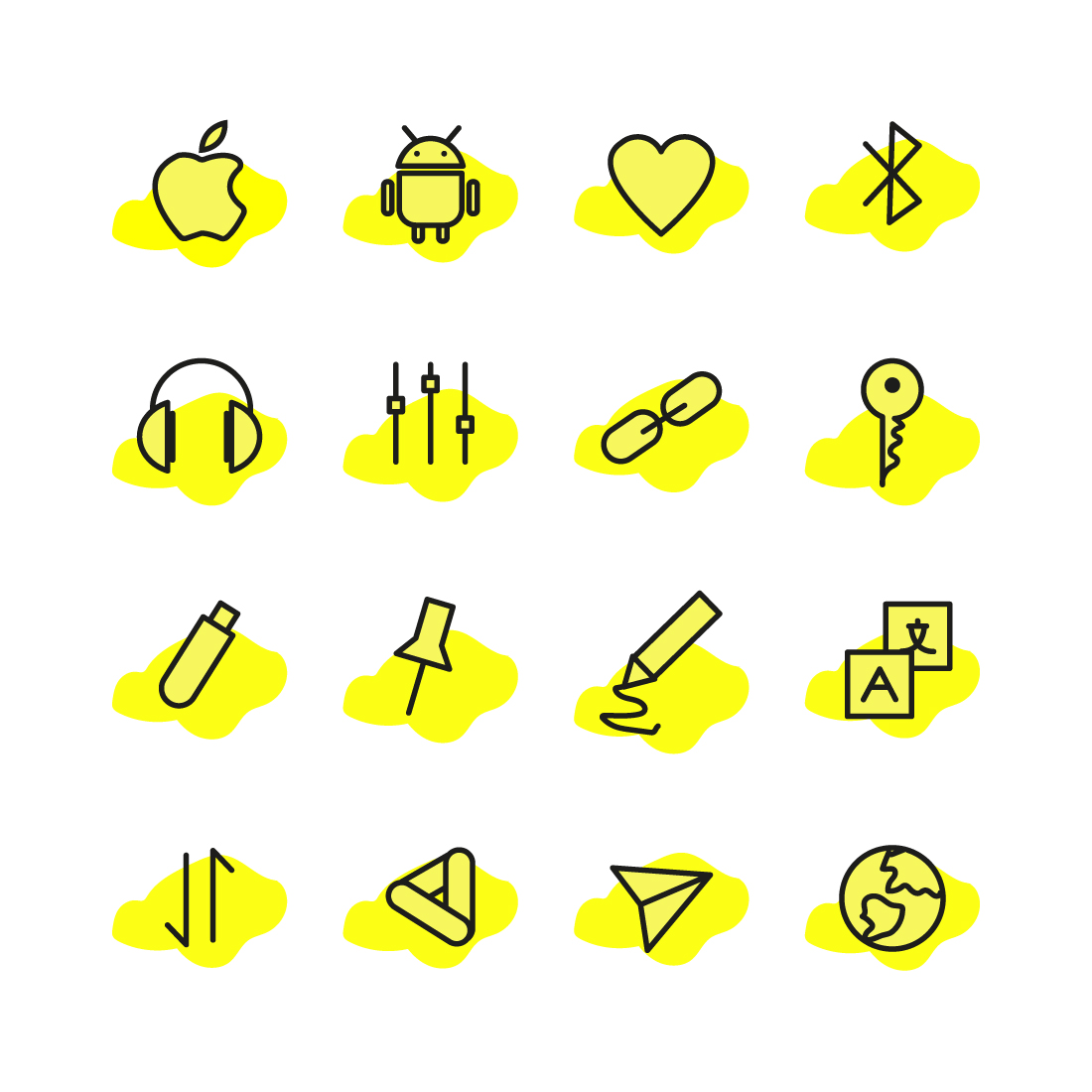 Free yellow icons cover image.