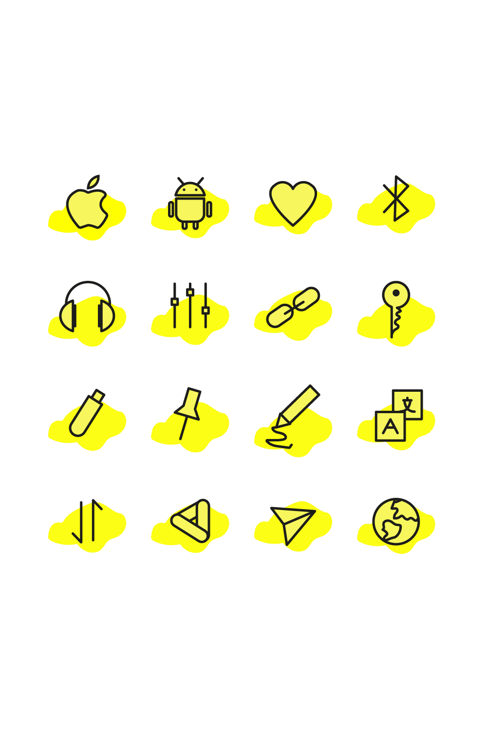 yellow icons pinterest