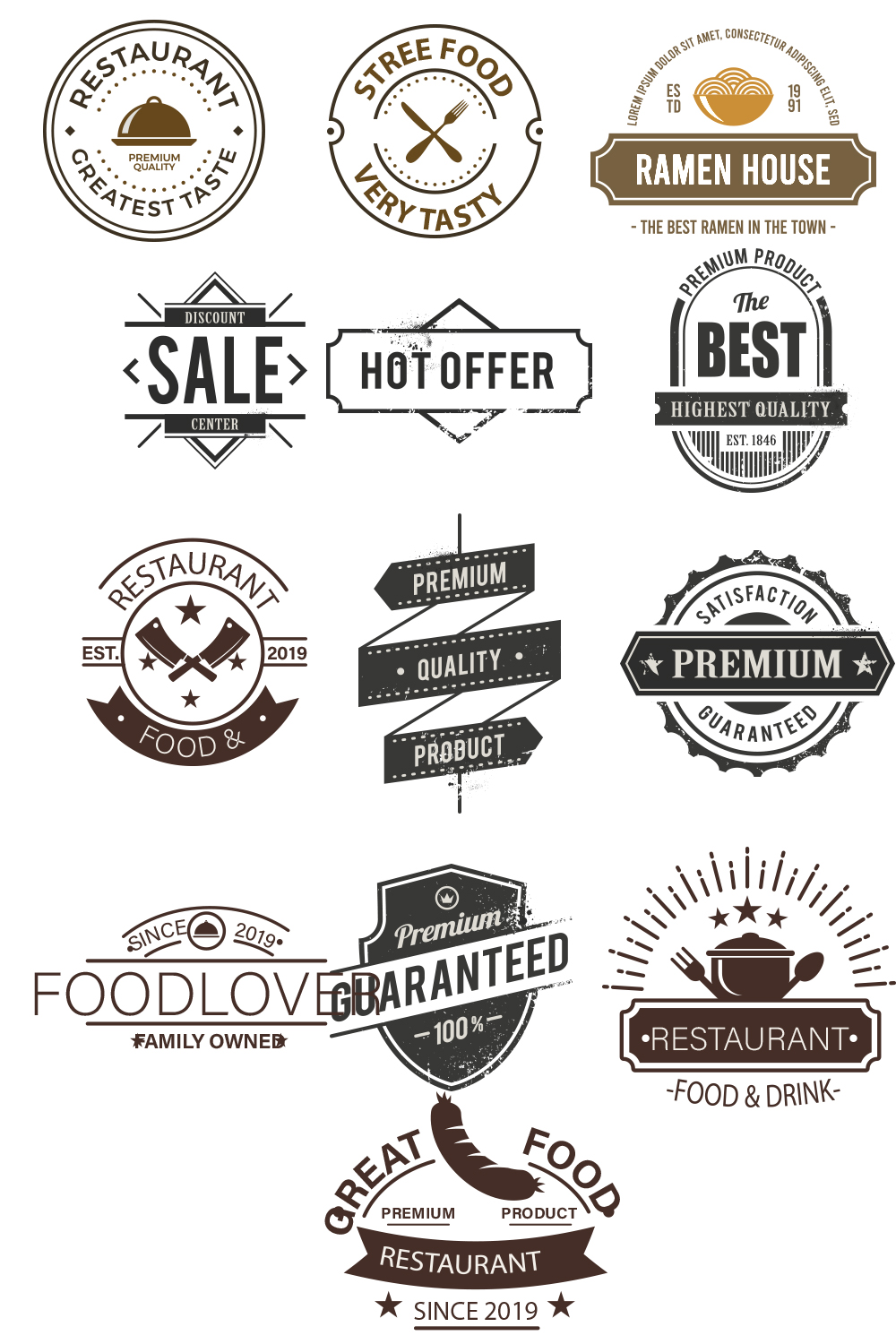 Vintage Badges & Logo pinterest image.