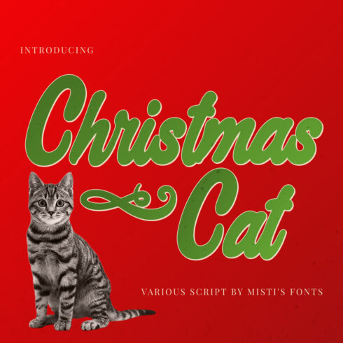 Christmas cat free font.
