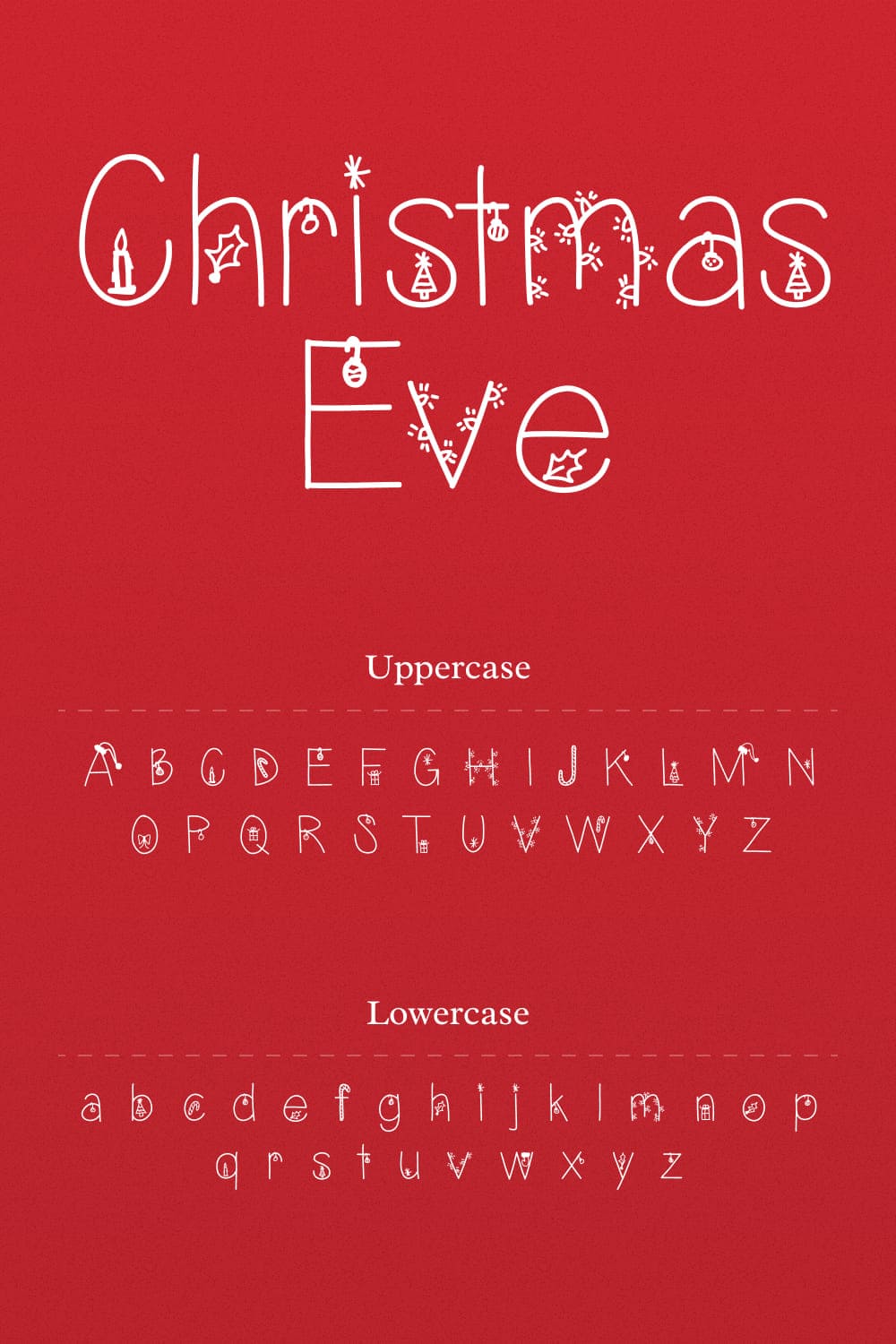 Numeric option of the font on the festive background.
