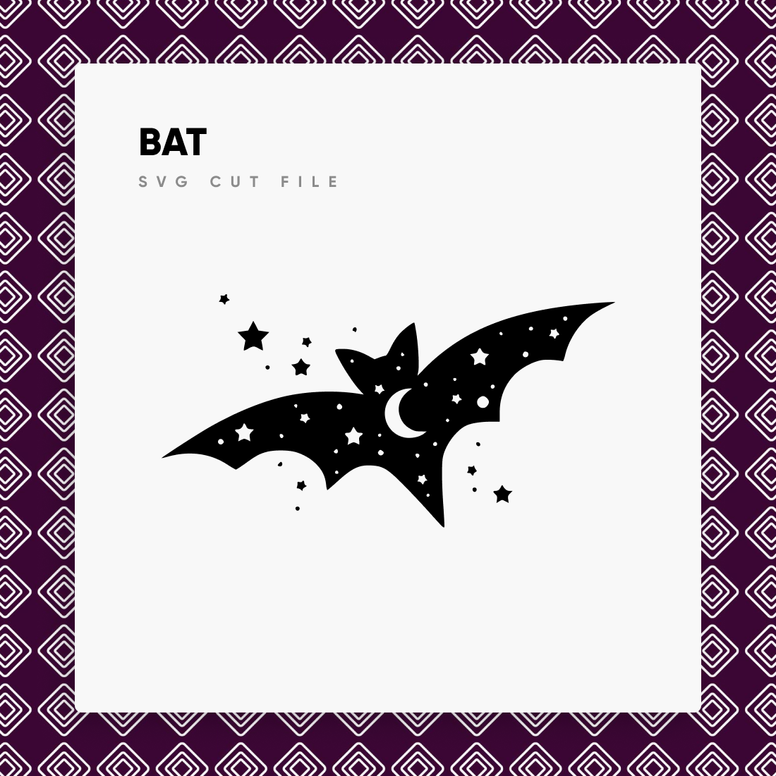 Bat flying through the air with stars on it.