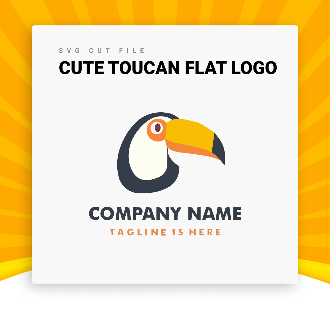 Cute Toucan Flat Logo SVG cover.
