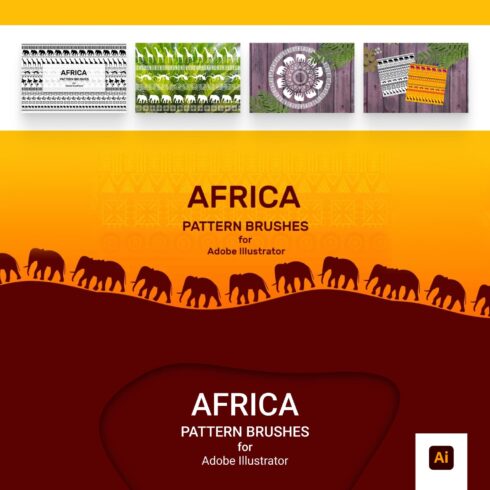 Africa Pattern Brushes for Illustrator.