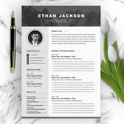 Virtual Assistant Resume Template main cover.